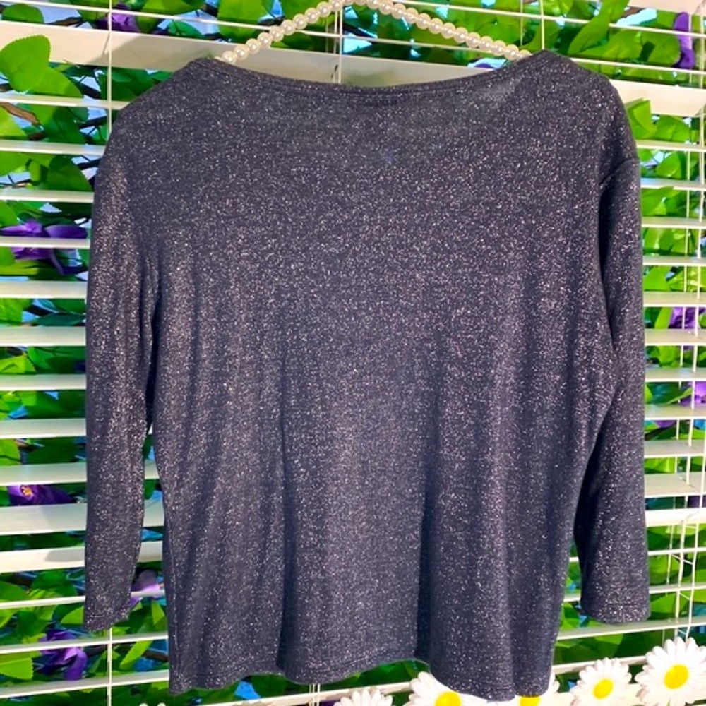 Talbots Twin Sweater Set With Sparkly Silver Meta… - image 3